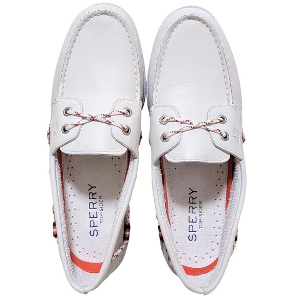 Sperry Men A/O Webbing Sport Boat Shoes Size US 10.5M Bone White Leather - Picture 5 of 7